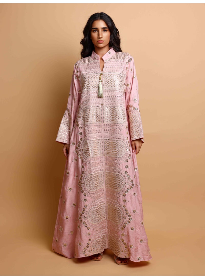 IKKXA Riwaq Jalabiya IK7002 Pink - Image 3